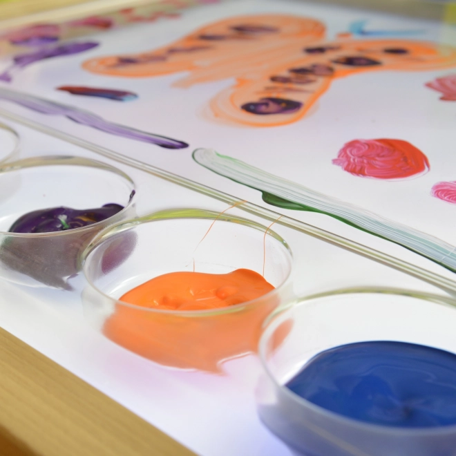 Masterkidz sensorischer Rahmen mit LED-Panel und durchsichtigem Maltablett