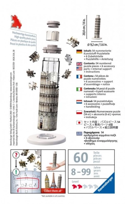 Ravensburger 3D Puzzle mit Motiv Schiefer Turm von Pisa