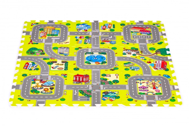 Schaumstoff-Spielmatte Stadt – 9 Teile 90,5 × 90,5 cm IPLAY