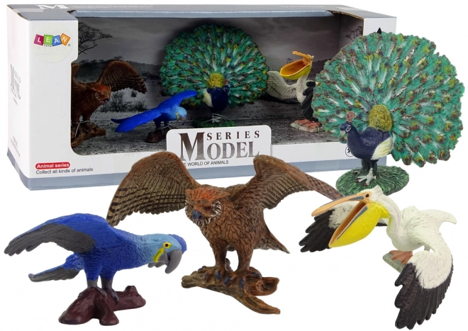 Figuren Set Vögel der Welt - Papagei, Pfau, Pelikan