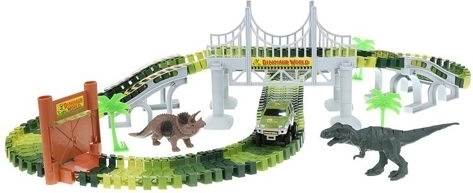 Dinosaurierwelt mit Brücke und Tor