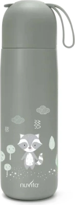 Thermoflasche mit Silikonhalter 400 ml, Salbeigrün