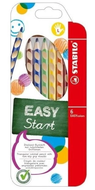 Stabilo Easystart Ergonomische Buntstifte für Linkshänder, 6er-Set