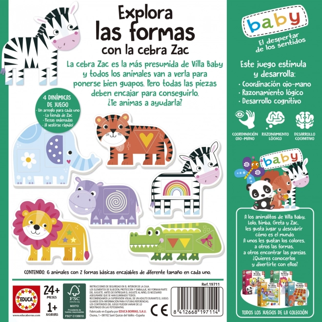 Educa Baby Steckspiel - Entdecke Die Formen Mit Zebra Zak