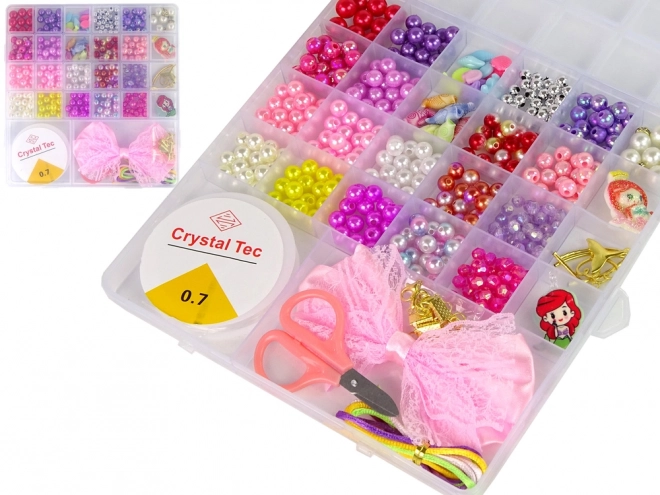 Perlen-Set zum Schmuckherstellen rosa Schleife