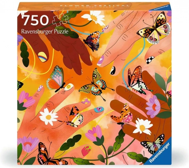 Quadratisches Puzzle Art & Soul: Blumenfestival