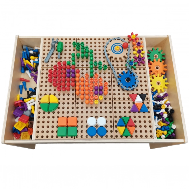Masterkidz Holz-Bildungstisch mit Zubehör STEM-Wand