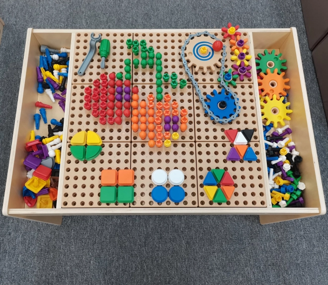 Masterkidz Holz-Bildungstisch mit Zubehör STEM-Wand