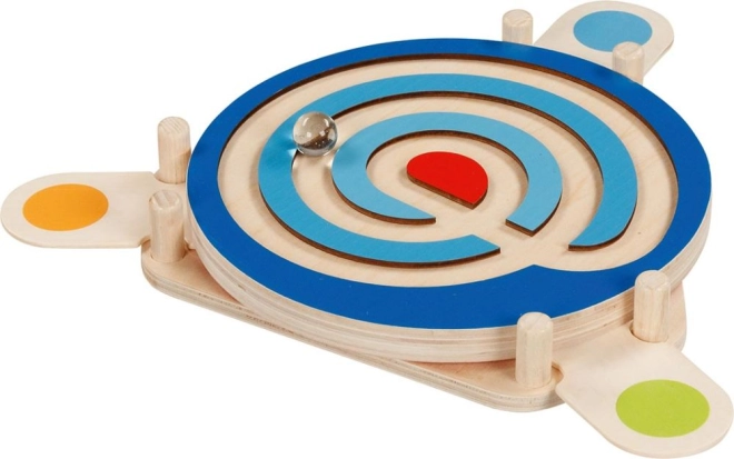 Farbiges, rundes Labyrinth für Spiel und Lernen