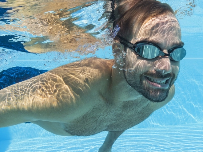 Lusterglas-Schwimmbrille für Erwachsene und Jugendliche – Schwarz