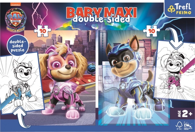 Doppelseitiges Puzzle Paw Patrol: Heldenhafte Hunde Baby Maxi 2x10 Teile