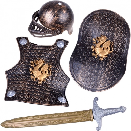 Rüstung für Ritter + Helm Schild Schwert ZA0666