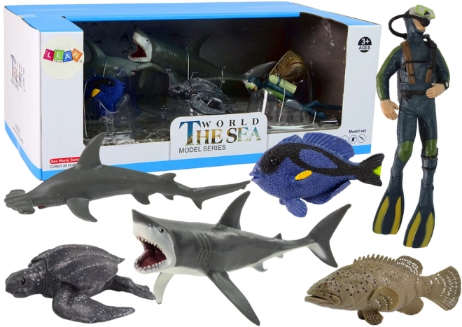 6-teiliges Set Meereslebewesen Spielfiguren von World The Sea