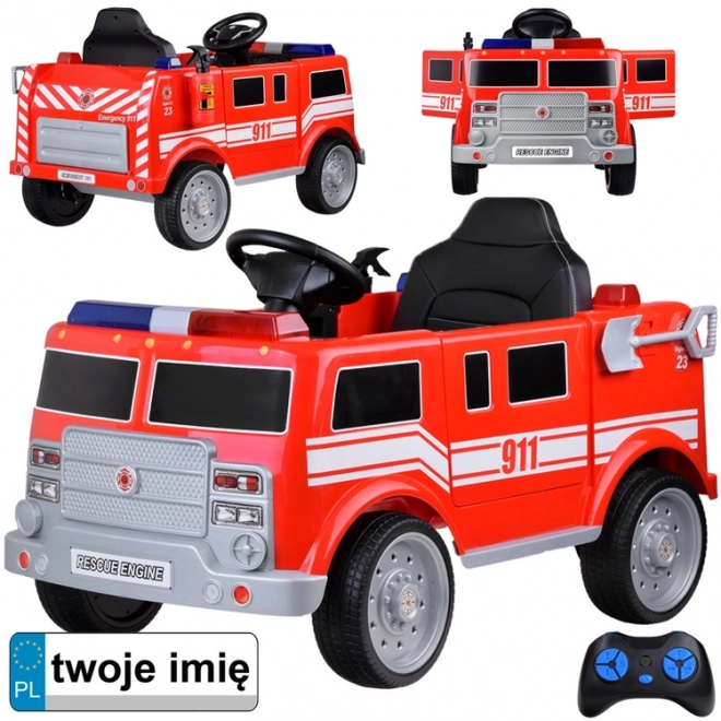 Rotes Kinder-Feuerwehrauto mit Fernbedienung