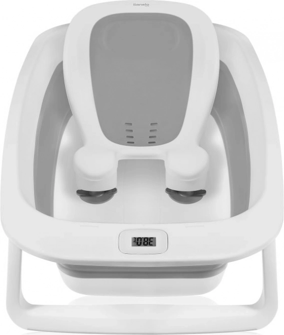 LIONelo Zusammenklappbare Babywanne Babybubble mit Thermometer und Liege Grau Taube