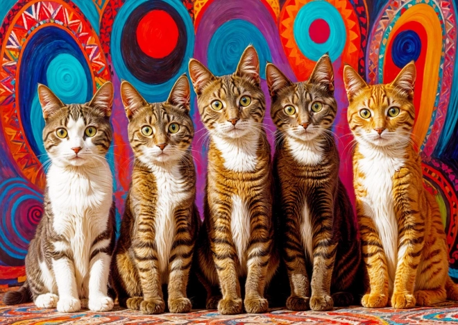 Puzzle Fünf Katzen 1000 Teile