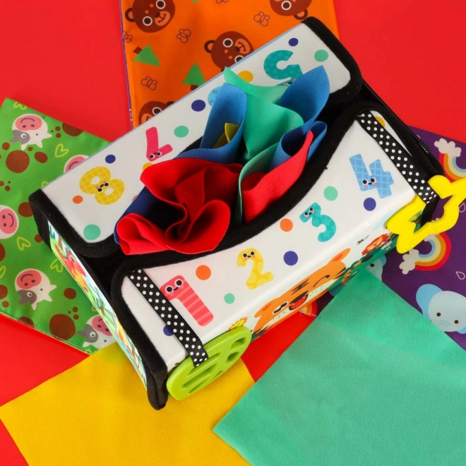 Sensorisches Montessori Spielzeug mit Taschentüchern und Matte 2in1