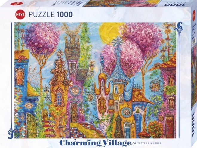 Charming Village Puzzle - Rosa Bäume 1000 Teile
