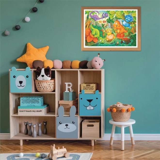 Clementoni Puzzle Glückliche Dinosaurier-Oase, MAXI 24 Teile
