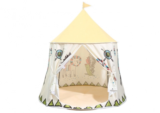 Indiander Tipi Zelt für Kinder Beige 125 cm