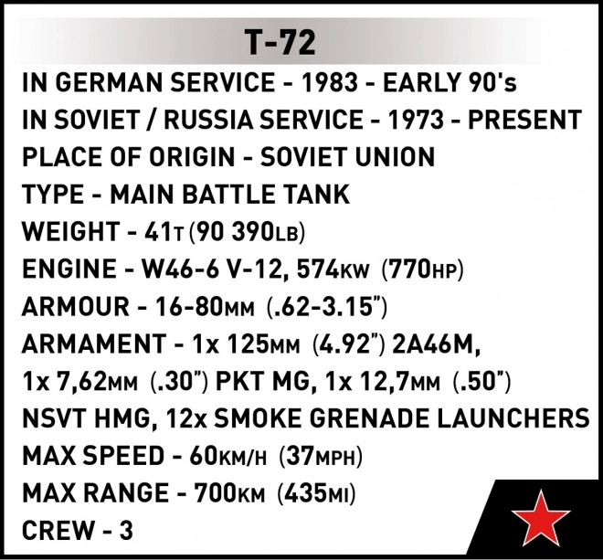 Konstruktionsspielzeug Panzer T-72 (Ostdeutschland/Sowjetunion)