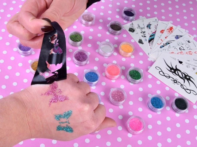 Großes Glitter-Tattoo-Set für Kinder