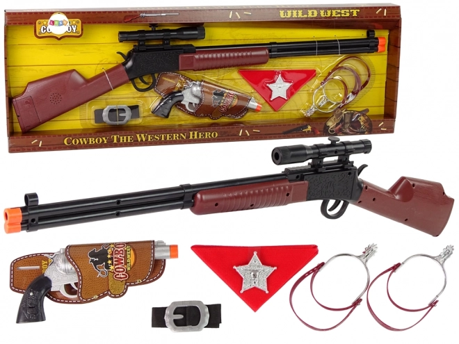 Cowboy Sheriff Set mit Gewehr und Revolver