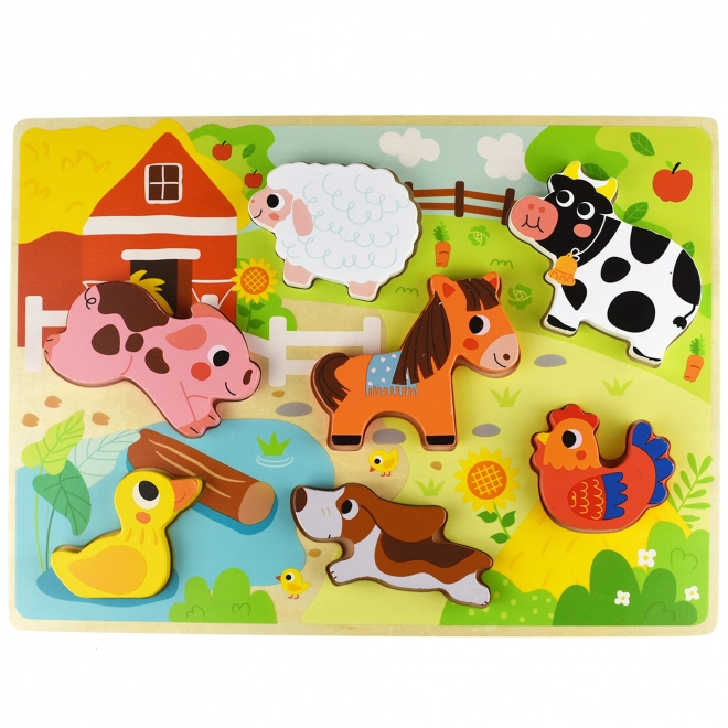 Holztiere Bauernhof Formenpuzzle