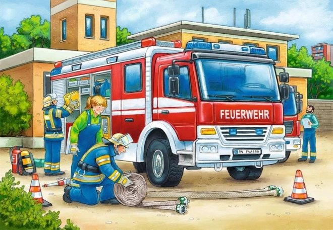 Polizei und Feuerwehr Puzzle 2x12 Teile