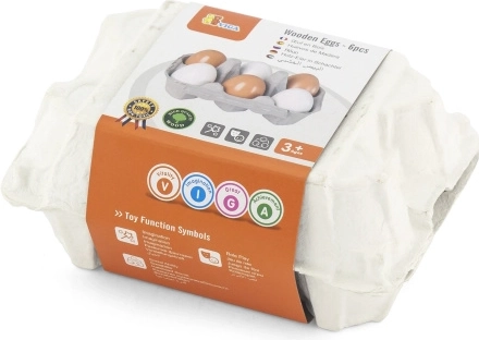 Holzeier in Kartonschale VIGA – Set mit 6 Stück