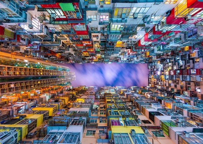 Puzzle Bunt Eingerichtetes Wohnhaus, Hongkong 1000 Teile