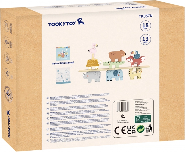 Holztiere Montessori 9 Stk von Tooky Toy