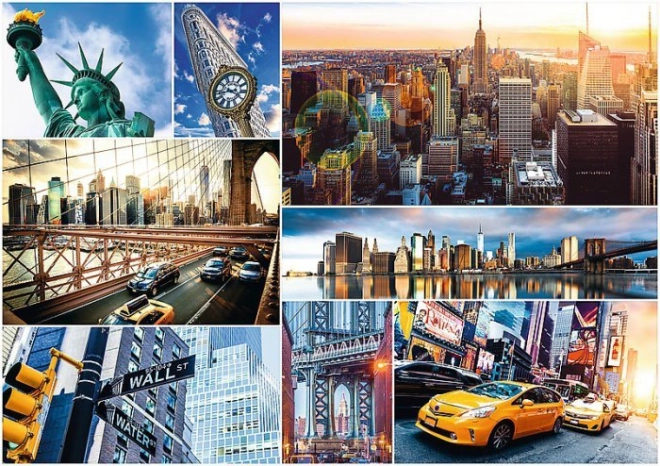 Ikonische Wahrzeichen von NEW YORK in einer Collage