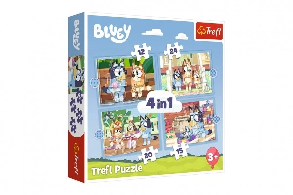 Puzzle 4 in 1 Bluey und die Welt