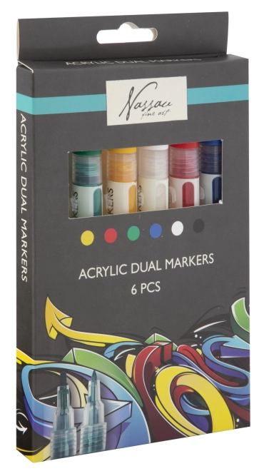 Sechs kräftige Farben in einem Set
