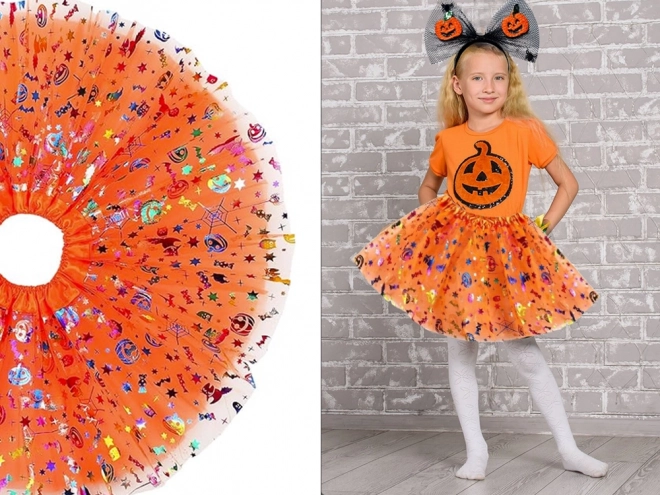 Halloween Tutu-Kleid Kürbis Stirnband