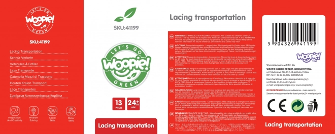 Woopie Fädelspiel aus Holz - Fahrzeuge