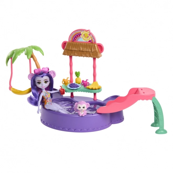 Tropisches Schwimmbad Set mit Enchantimals Puppe