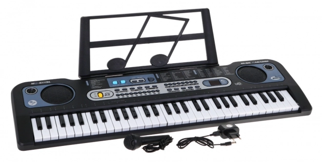 Keyboard mit beleuchteten Tasten für Kinder ab 5 Jahren mit Mikrofon und Notenständer