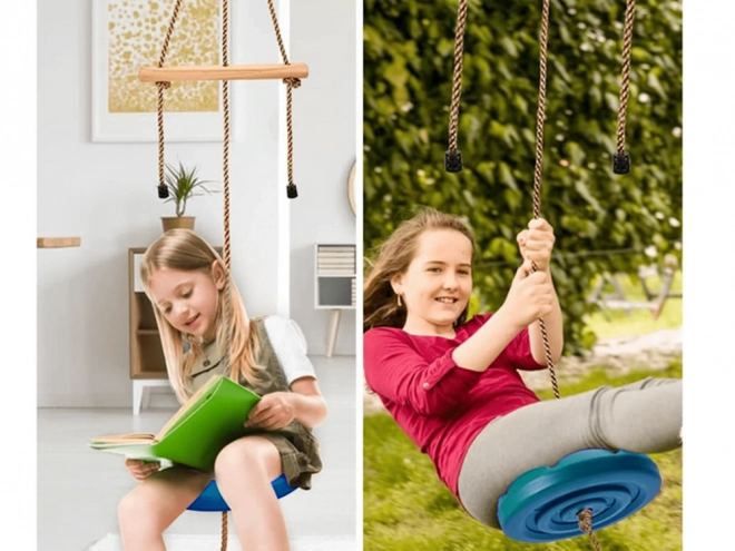 Kinder Rundscheibe Gartenschaukel Seil dick – Blau