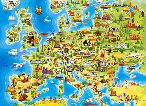 Puzzlekarte von Europa 100 Teile