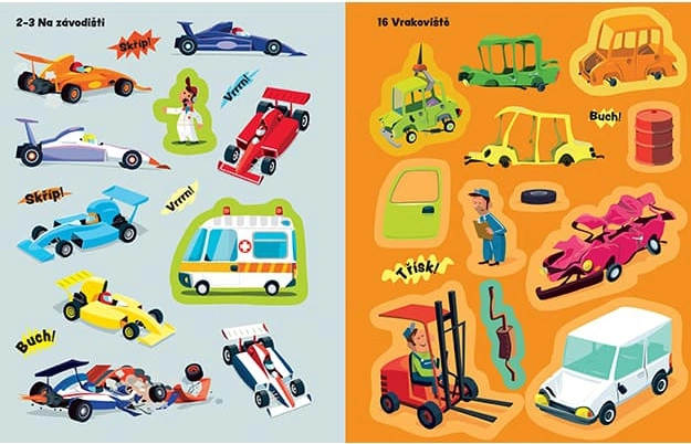 Stickerbuch mit dem Thema Autos