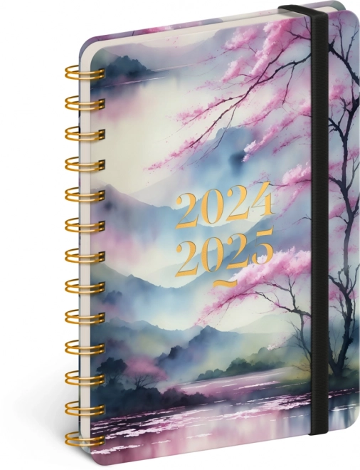 Spiralgebundener 18-monatiger Kalender Petito – Sakura 2024/2025