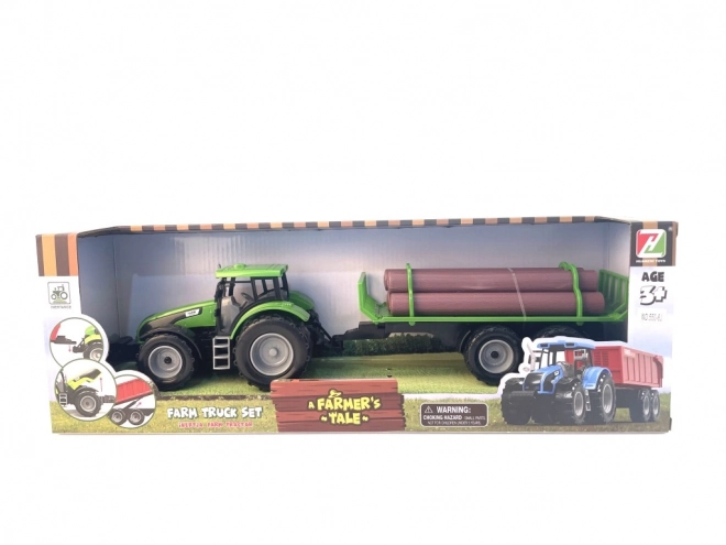 Spielzeugtraktor mit Holzanhänger für Kinder