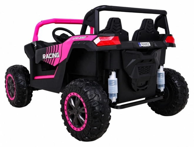 Buggy ATV Racing pro 2 Kinder + Antrieb 4x4 + Fernsteuerung + langsamer Start + MP3 LED – Rosa