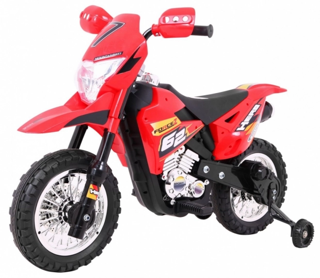 Elektrokinder Motorrad Rot mit Hilfsrädern und LED-Sounds