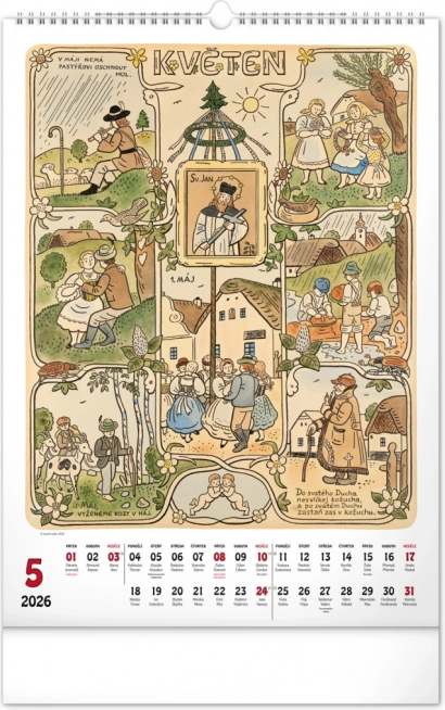 Wandkalender Josef Lada 2026