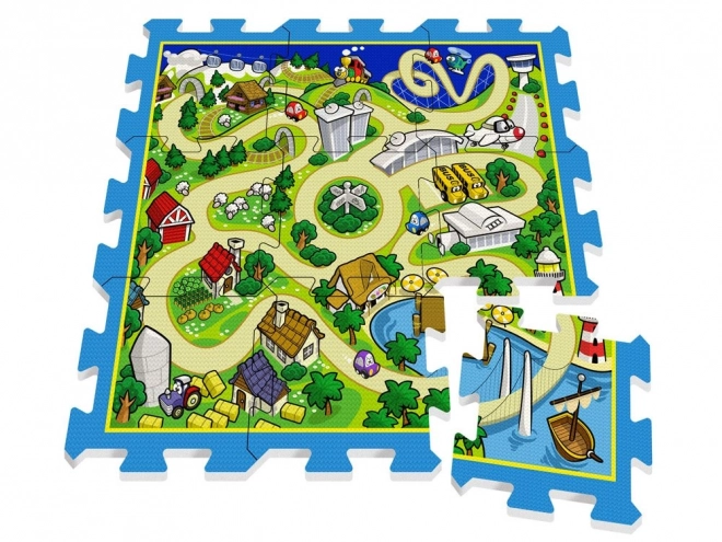 Puzzle-Schaummatte Rennen Straßenlandschaft