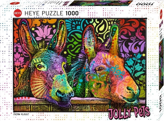Puzzle 1000 Teile Verliebte Esel
