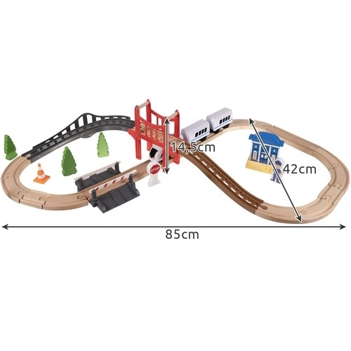 Holzeisenbahn Set mit 3,2 m Strecke für Kinder